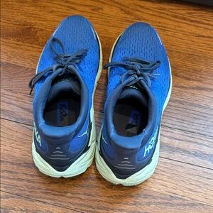 Hoka Blue and Yellow Athletic Shoes